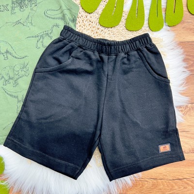 Conj. Regata T-Rex Pwr e Bermuda em Moletinho - Verde Musgo e Preto